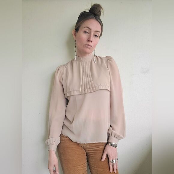 The Francesca Sheer Layered Vintage Blouse S - Picture 4 of 12